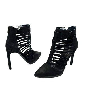 Jessica Simpson Berdet Black Nubuck Pointed Toe  Zip‎ Booties